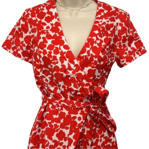 Boden Red & White Floral Lara Wrap Dress - Picture 4 of 7